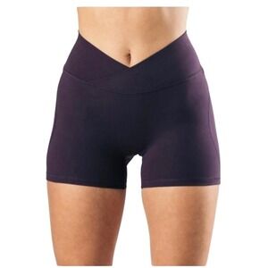 Alphalete Purple Activewear Shorts High Waist‎ V Cut Yoga Gym Workout size S